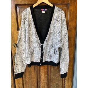 90s Women's‎ Knit Golf Cardigan Women Size XL Made In USA Grandma